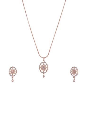 AD/CZ Pendant Set in Rose Gold Finish - CNB2217