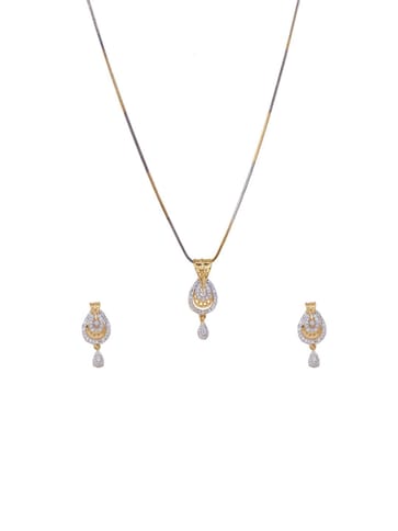 AD/CZ Pendant Set in Two Tone Finish - CNB2237