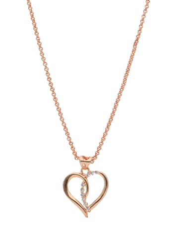AD / CZ Heart Shape Pendant with Chain - CNB23944
