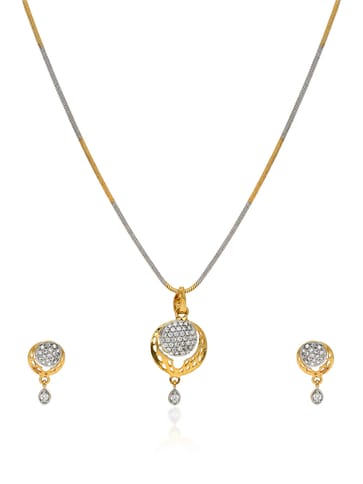 AD/CZ Pendant Set in Two Tone Finish - CNB2212