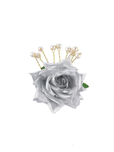 Floral / Flower U Pin in Silver color - CNB15971