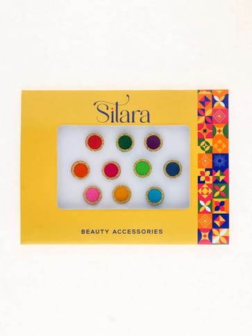 Bindis with Zari Border in Assorted color - D310