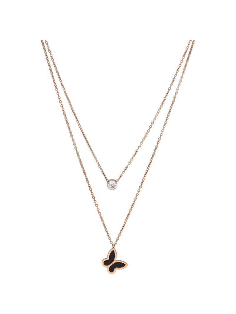 Western Pendant with Chain in Rose Gold finish - PN034_2